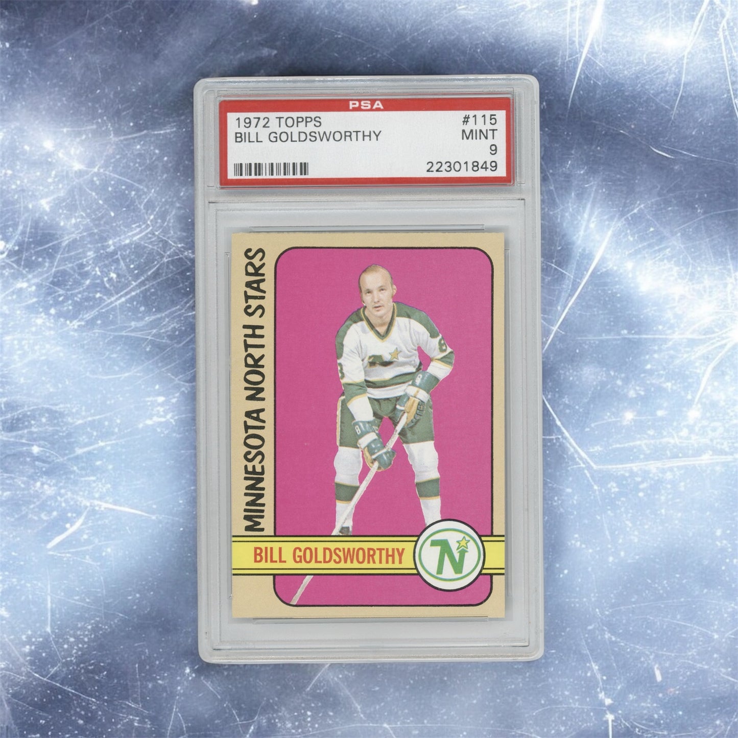 1972-73 Topps #115 Bill Goldsworthy Minnesota North Stars PSA 9 MINT