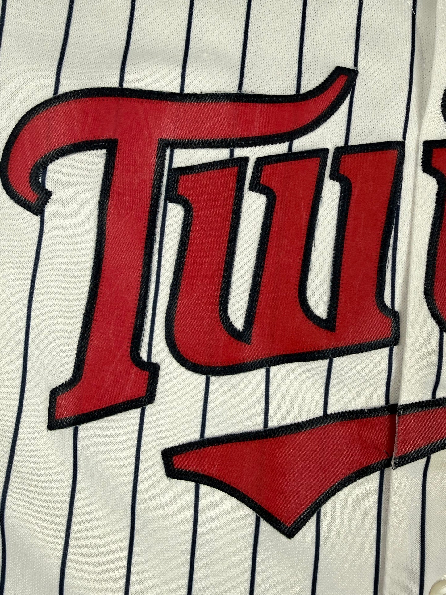 Minnesota Twins White Pinstripe Vintage Majestic Home Jersey Size XL