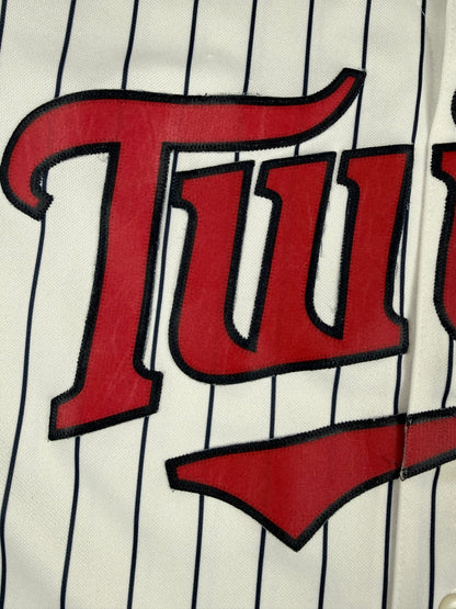 Minnesota Twins White Pinstripe Vintage Majestic Home Jersey Size XL