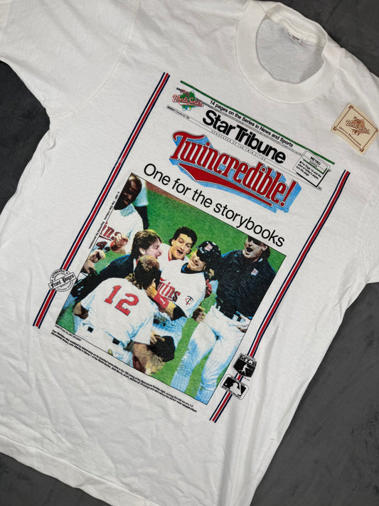 Minnesota Twins Vintage 1991 Twincredible World Series T-Shirt Size Large