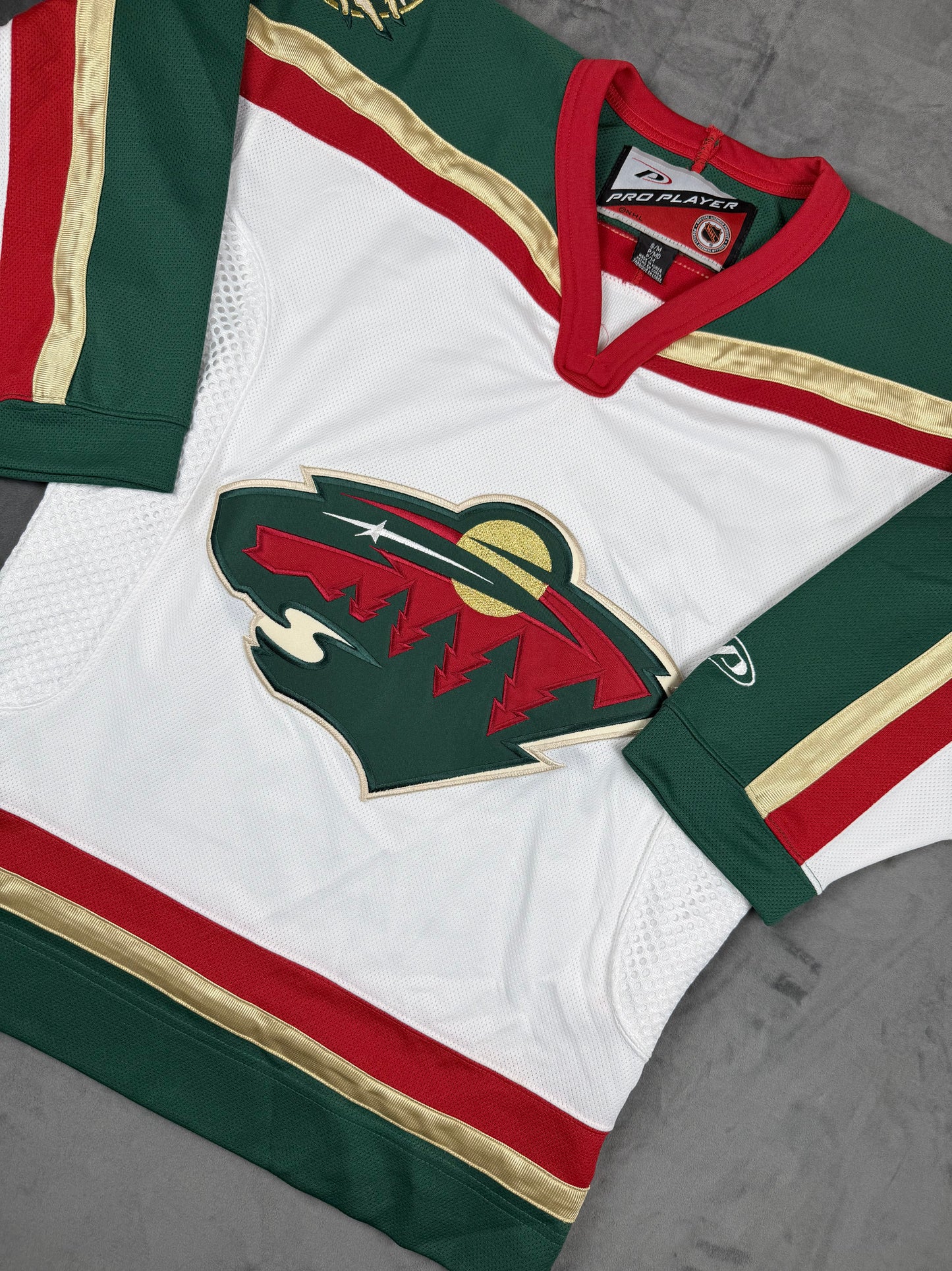 Minnesota Wild Pro Player Vintage White Hockey Jersey Size Small