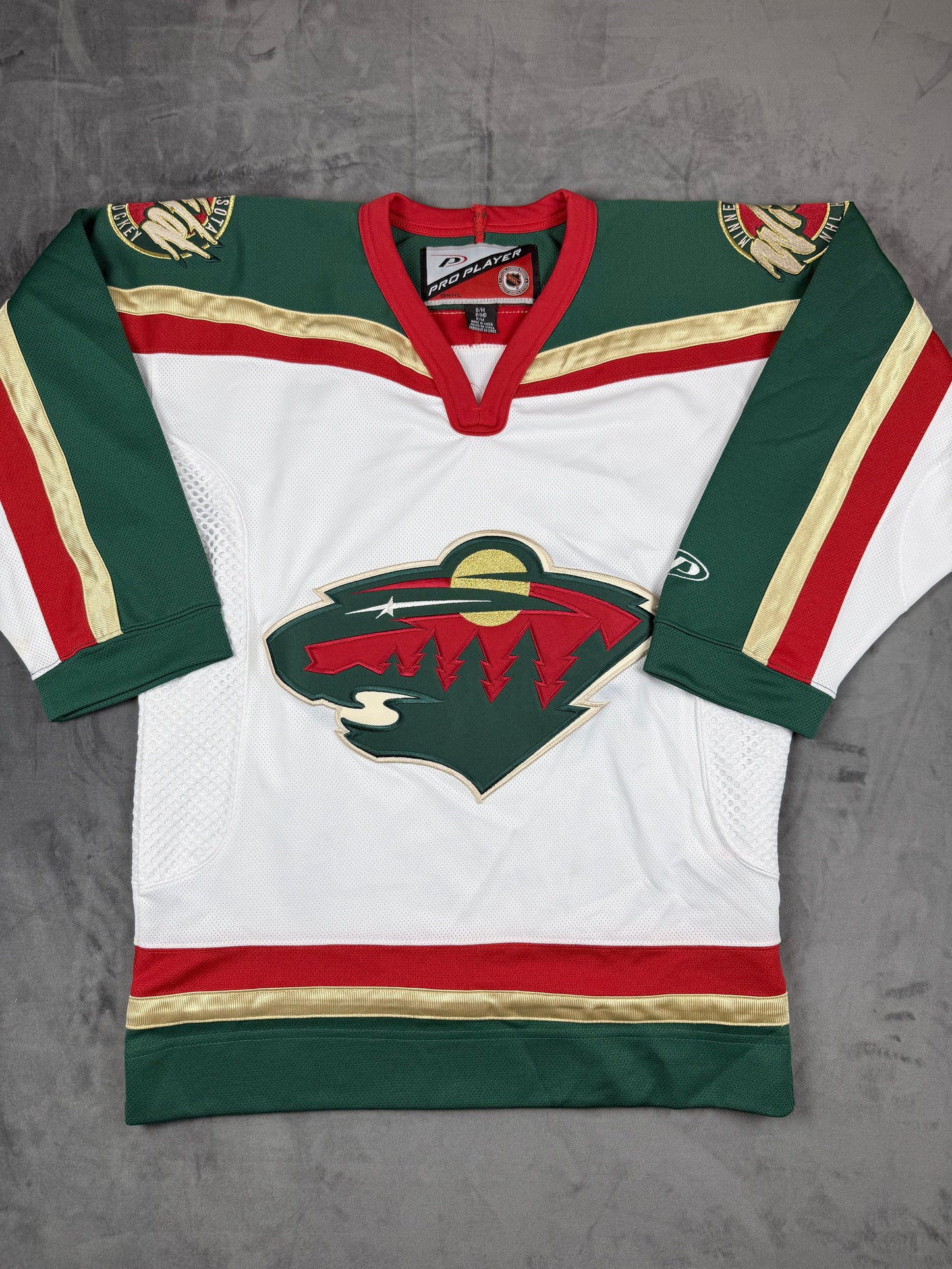 Minnesota Wild Pro Player Vintage White Hockey Jersey Size Small