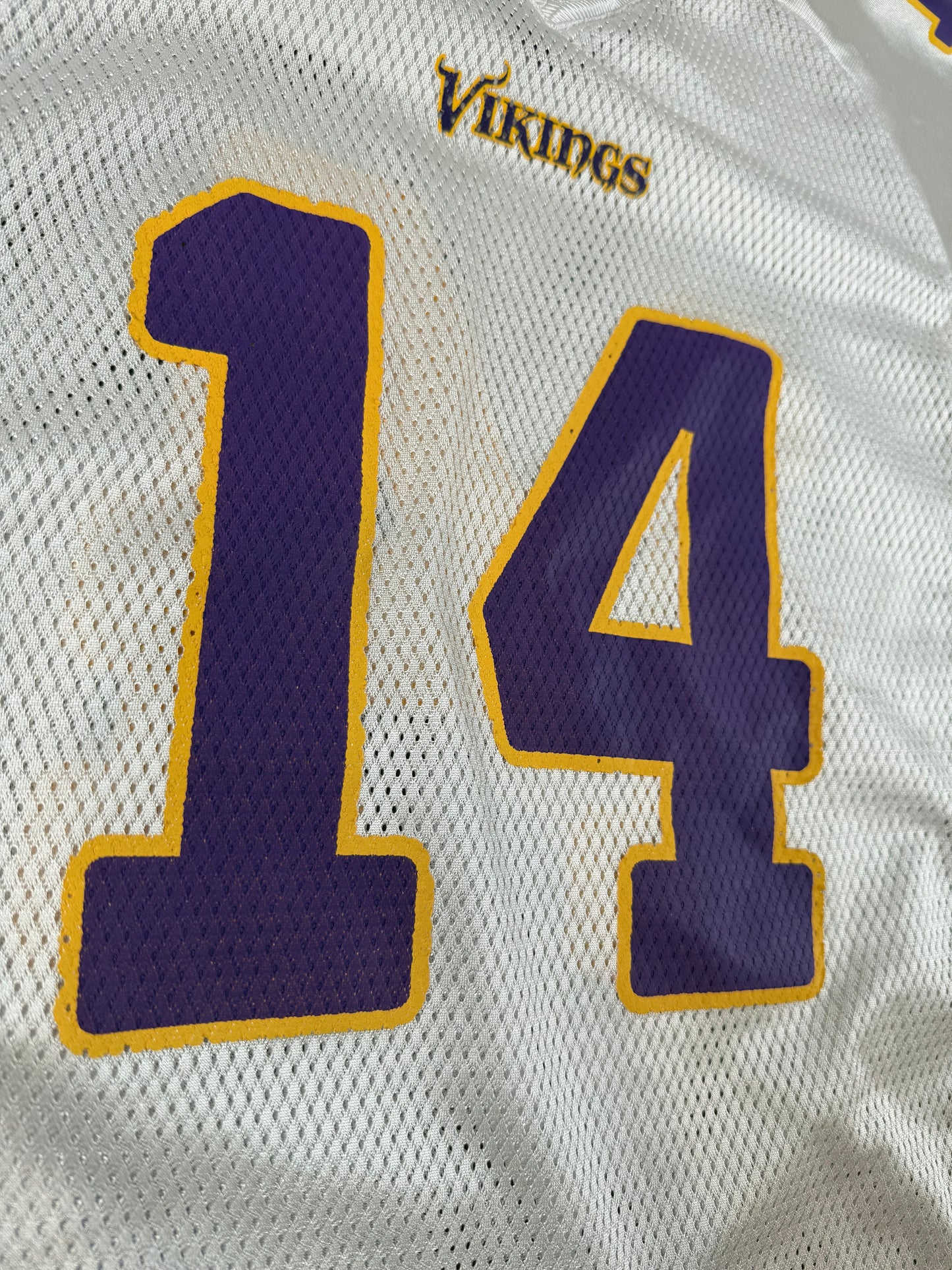 Minnesota Vikings Joe Webb #14 White NFL Reebok Jersey – Youth Size Large