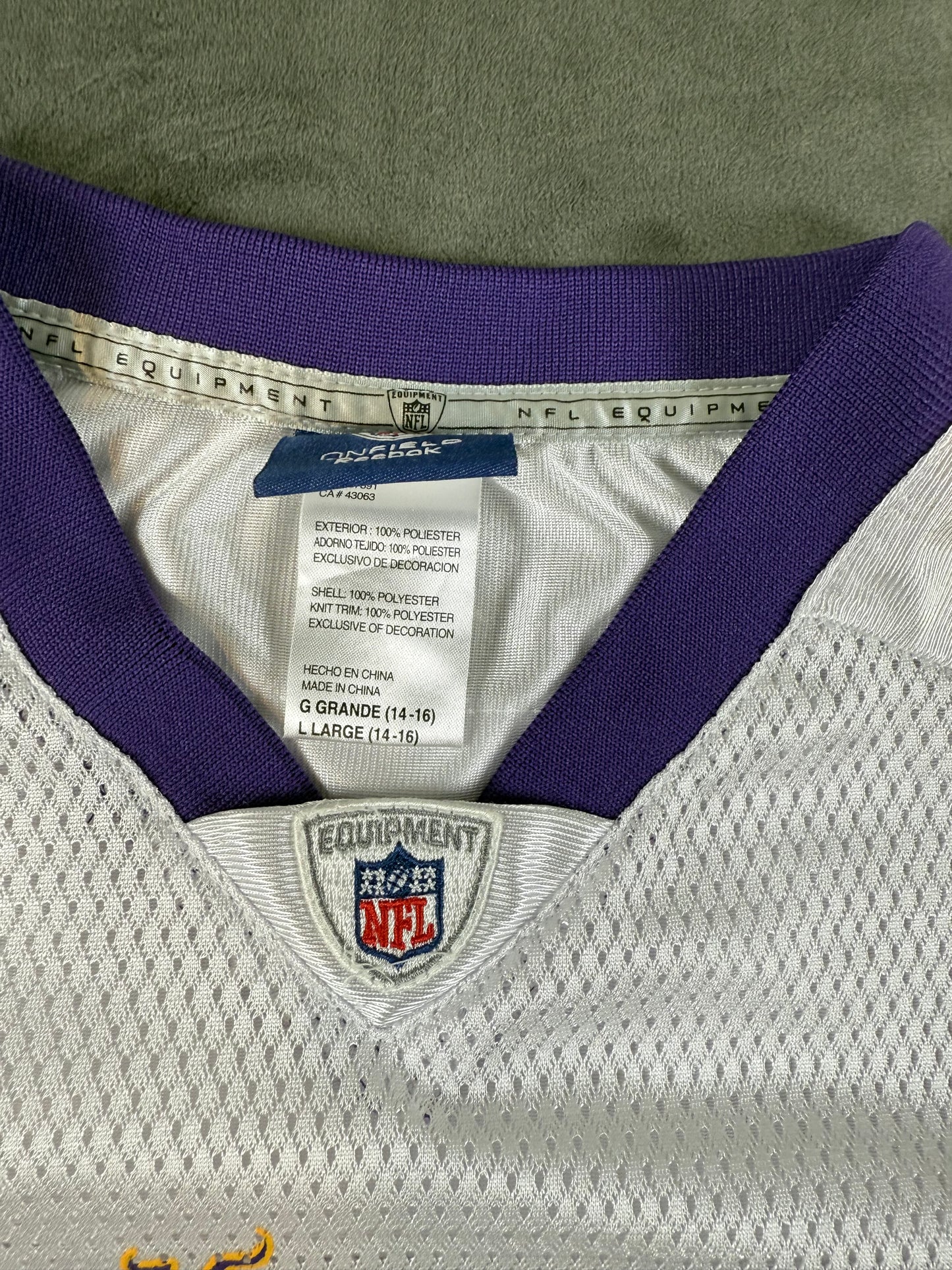 Minnesota Vikings Joe Webb #14 White NFL Reebok Jersey – Youth Size Large