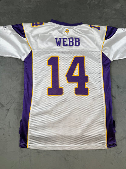 Minnesota Vikings Joe Webb #14 White NFL Reebok Jersey – Youth Size Large